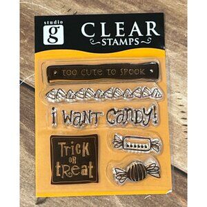 Studio G Halloween Clear Stamps Too Cute To Spook Candy Crafting Set V5573318